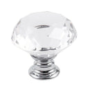 12pcs diamond-shaped crystal glass handle, 30mm drawer handle-transparent