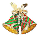Crystal Christmas Bell Brooch Pin Christmas Decorations Rhinestone Covered