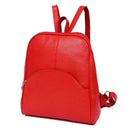 Korean Casual Backpack Women PU Leather Bag Shoulder Bag Girls Handbag(Red)