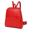 Korean Casual Backpack Women PU Leather Bag Shoulder Bag Girls Handbag(Red)