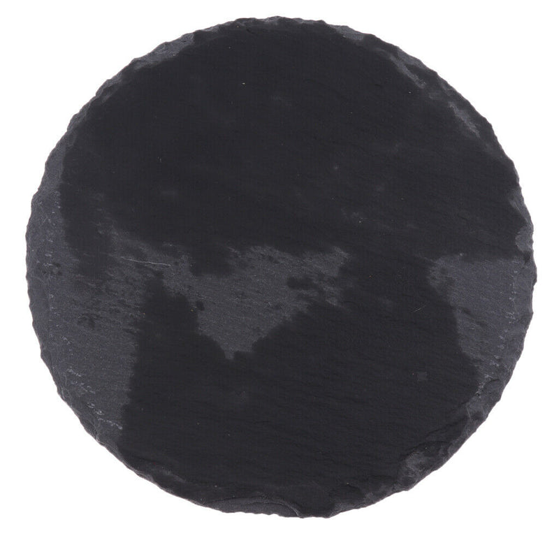 Turtle Dish for Reptile Amphibians Food Bowl Natural Rock Plate Black Circular