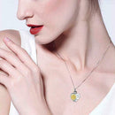 Women Sunflower Pendant Necklace Fashion Lettering Alloy Flower ClavicleCha U8D4