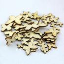 50pc Wooden Mini Mixed Wood Butterfiy Decor Craft Card HOT Making Scrapbook D1Y7