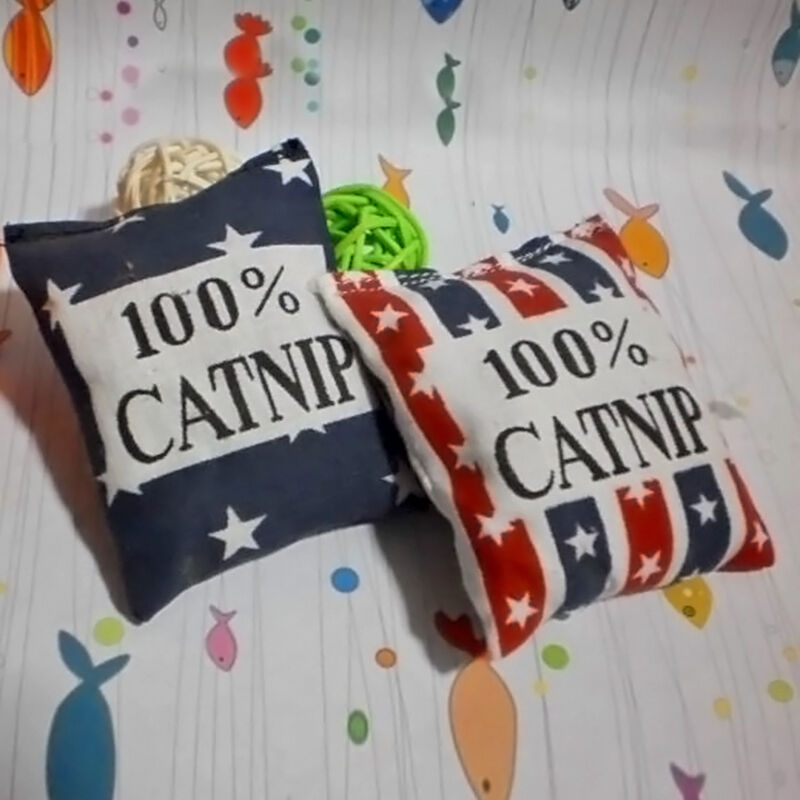 6x7cm Random Color Cute 100% Catnip Square Pillow Mini Kitty Kitten Cat P Dlqq