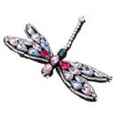 Beaded Crystal Dragonfly Badge Applique Patch Sew on Patch Sewing Accessory