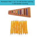 Montessori Bead Bar 1-10 Bead Stair with Tray + 10Pc 10 Beads Math Teaching