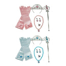 2 Sets Belle Princess Fancy Dress Kit Pink Blue Jewelry Set Fairy Wand Crown