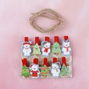 10pcs Christmas Tree Elk Wooden Clip Photo Paper Postcard Craft DIY ClipsY5