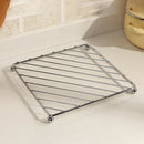 3PCS Kitchen Square Trivets Mat Dishes Placemat Heat Hot Pot Chrome Holder