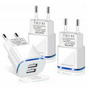 EU Plug Universal 2.1A 5V USB Phone Fast Charger LED Light For Traveling Outdoor