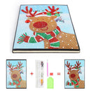 DIY Christmas Elk Special Shaped Diamond Painting 60 Pages A5 Diary Book