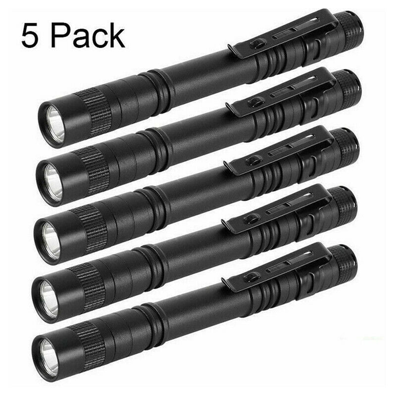 5PCS XPE-R3 LED Flashlight Clip Mini FlashLight Penlight Portable Pen Torch  Hn