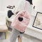 Women Soft Faux Fur Plush Backpack Shoulder Bag Fluffy School Bag with Hear N8C9