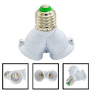 E27 1 To 2 Base Adapter LED Halogen Lamp CFL Bulb Adapter Base Converter P8Y7