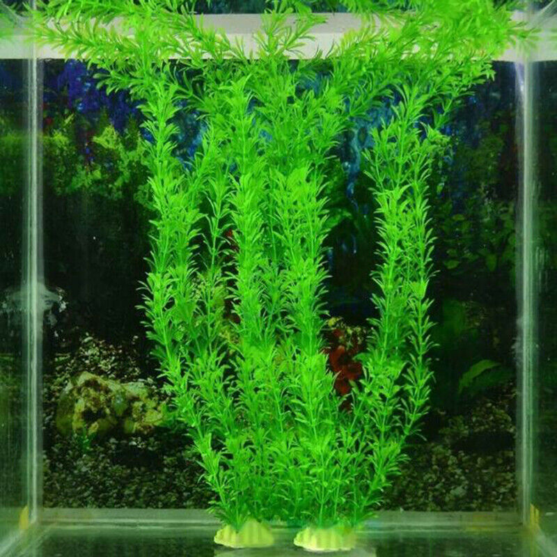 12" Long Water Grass Artificial Plant Plastic Ornament Fish Tank Aquarium Dec OZ