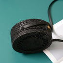 Black Round Rattan Bags For Women Crossbody Bag Handmade Woven Circle Shoul P8N5
