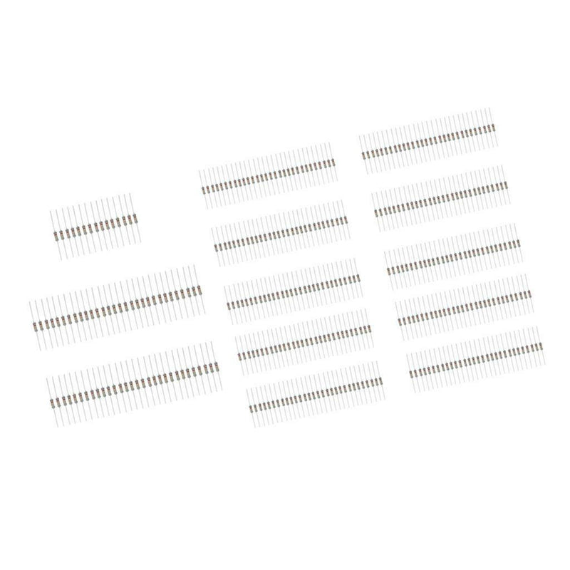 75pcs 3W 0.1-20 ohm + 300pcs 2W 0.1-750 ohm Carbon Film Resistors