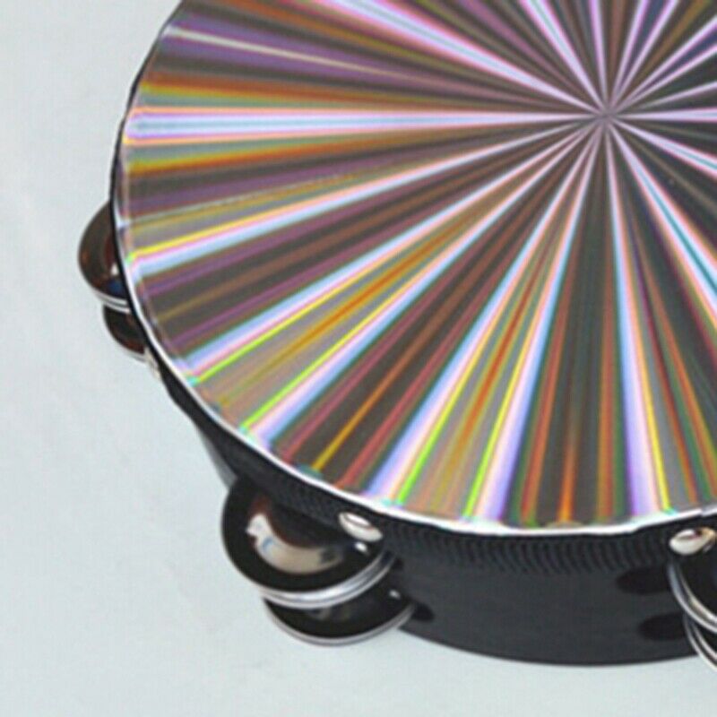 Exquisite Tambourine 10 Inch Wooden Radiant Tambourine Handbell Hand Drum w