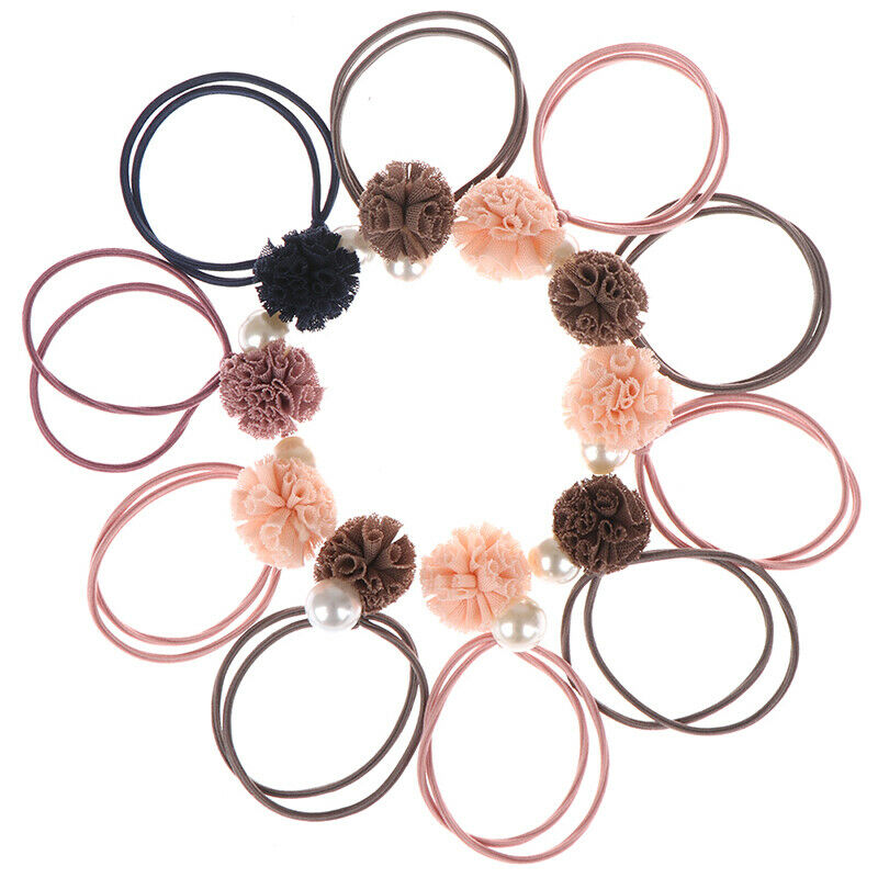 2pcs/set Lovely Ball Beads Girls Hair Accessories Ponytail Elastic Hair  OZ