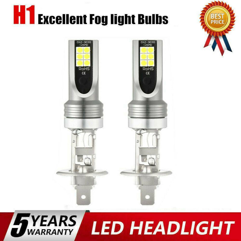 2* H1 200W 12000LM LED Car Fog Headlight Conversion Globes Bulbs Beam LD2004