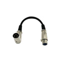 1ft Premium XLR Male to Female Right-Angle Microphone Audio Extension Cable