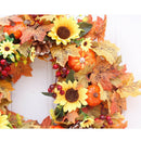Pumpkin Pine Cone Berry Vine Round Wreath Door Hanging Garland Decor Christmas