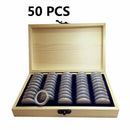 50 Grid Wooden Storage Box Collecting Storage Box Coin  For 18/21/25/27/30mm