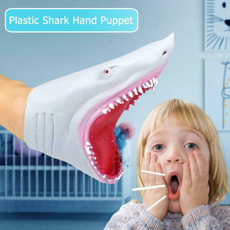Plastic Shark Hand Puppet for Story TPR Animal Head Gloves Kids Toys Gift