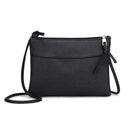 Fashion Women PU Patchwork Messenger Shoulder Bag Crossbody Small Bag(Black