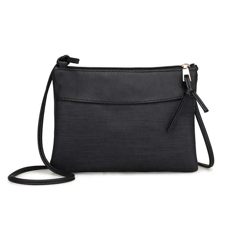 Fashion Women PU Patchwork Messenger Shoulder Bag Crossbody Small Bag(Black