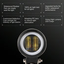 2Pcs 3 Inch 40W Fog Light White 6000K 10-80V Dc 8000Lm Waterproof Round Led