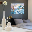 Winter snow cross needle Landscape painting Cross needle