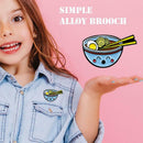 Fashion Cartoon Brooch Noodles Bowl Badges Clothes Cute Pins Jewelry Gift