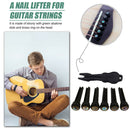 Acoustic Guitar String Nail Peg 6pcs Ebony Guitar Bridge Pin with Puller Remover