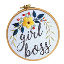 Flower Pattern Embroidery Starter Kit with Embroidery Hoop, Color Threads,