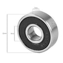 10pcs/set 608-2RS Rubber Cover Sealed Shafts Deep Groove Steel Ball Bearing