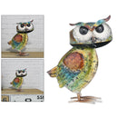 Iron Garden Owl Statue Standing Animal Ornaments Table Sculpture Decorations
