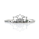 Fancy Retro Carved Hollow Out Lotus Shape Open Cuff Bracelet Bangle For women