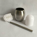 Home contemporary Toilet Brush Holder Stainless Steel Oval Toilet Brush Us MVV
