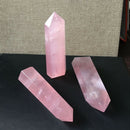 Pink Rose Quartz Crystal 100% Natural Rock clear Stone Point Healing Wand gift