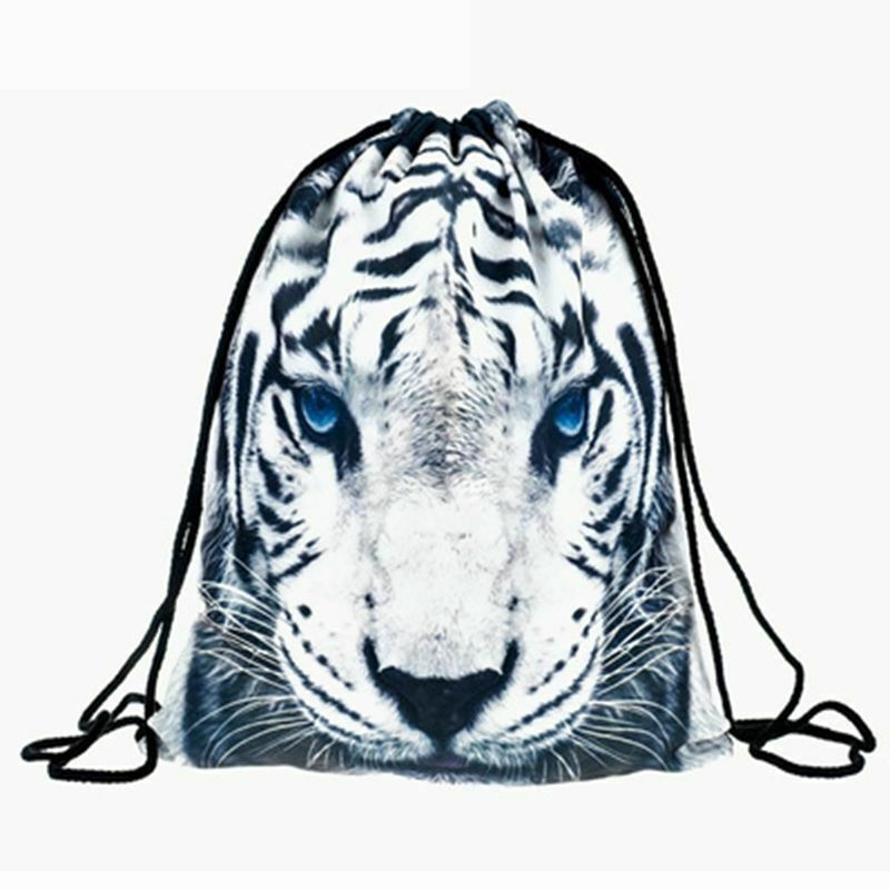 Pattern Drawstring Gym Bag Cute Backpack Gift Polyester School Rucksack R4H6