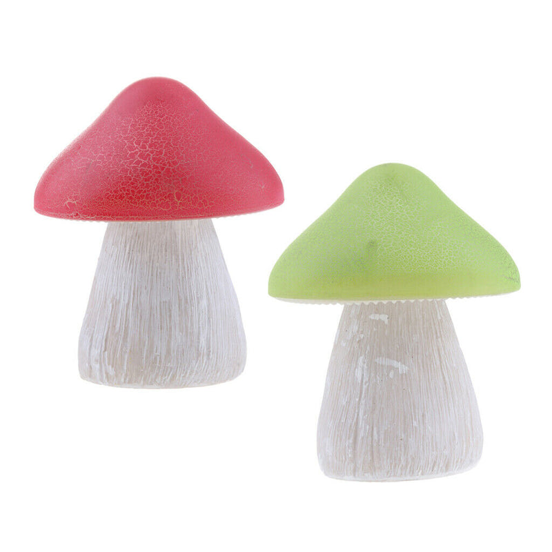 2x Solar Powered Mushroom LED Light Pathway Lamp Outdoor Garden Lights A+B