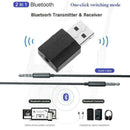 2in1 5.0 Stereo Audio Adapter One-click Bluetooth Transmitter Receiv A6L5 H0Z3