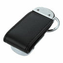 Black Wide Belt Loop Double Rings Metal Keychain Key Holder