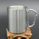330ml Stainless Steel Mug with Foldable Self-lock Carabiner Handle Folding