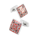 Enamel Square Pattern Cufflinks Cuff Links Brass Fashion 18x18mm Work