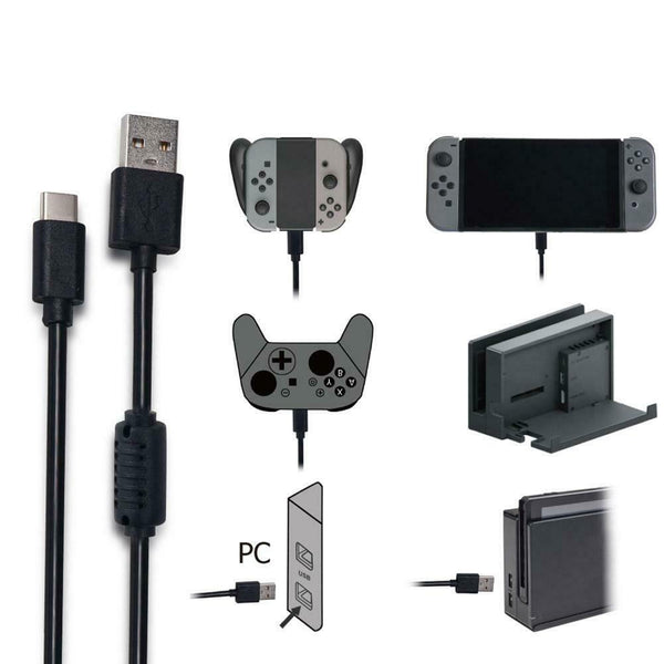 1.8m USB-A to Type-C Fast Charging Charger Data Cable for Nintend Switch #gib