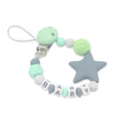 Baby Pacifier Clip Chain Cute Five Star Silicone Beads Teething Pacifier Cl V1K7
