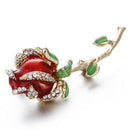 Rhinestone Enamel Red Rose Brooch Pin Flower Bouquet Brooch Wedding Bridal 3C