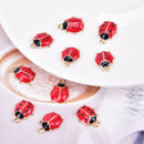 10Pcs/Set Enamel Alloy Ladybug Charms Pendant Jewelry Findings DIY Making  3C